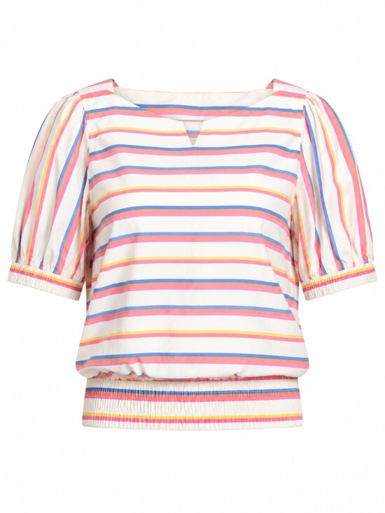 J. Crew Tops - 100% Cotton J.Crew Striped Poplin Blouse with Elastic Cuffs Cropped Size 2 Tall